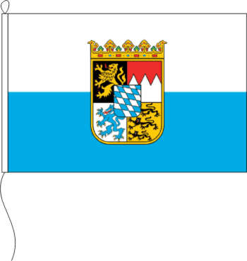 Flagge Bayern weiß-blau mit Wappen 60 x 90 cm Marinflag M/I