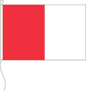 Irak rot-weiß-schwarze Hissflagge im Querformat, grüne Schrift